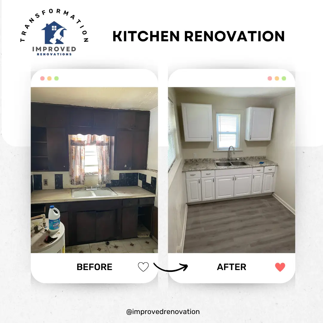 Kitchen Renovation facelift before and after transformed by Improved Renovation